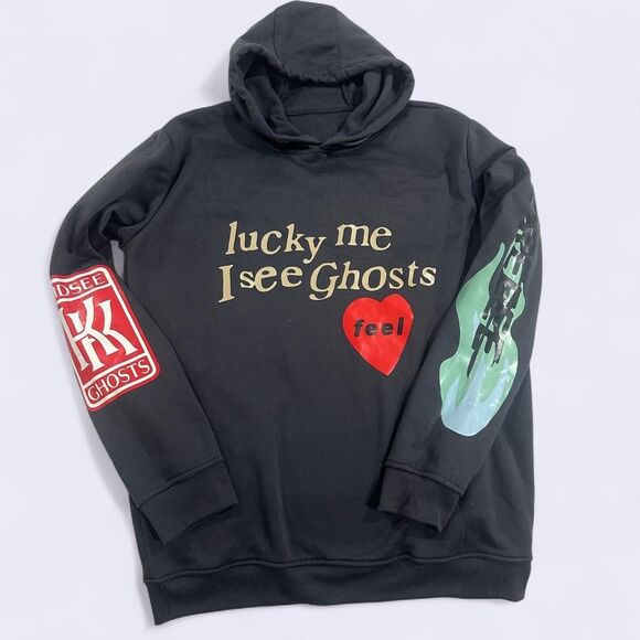 Camp Flog Gnaw Lucky Me I See Ghosts Kanye Inspired Black Hoodie - Picture 1 of 2